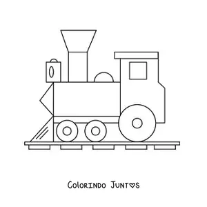 Desenho para colorir de uma locomotiva simples