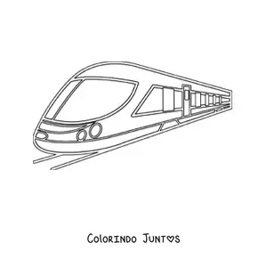 Desenho para colorir de um trem-bala