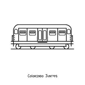 Desenho para colorir de um vagao de trem moderno