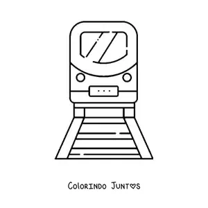 Desenho para colorir da vista frontal de um trem