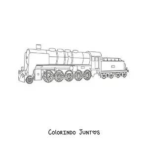 Desenho para colorir da vista lateral de um trem