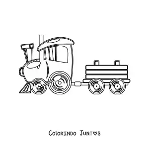 Desenho para colorir de um trem de brinquedo