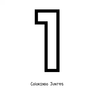 Desenho para colorir do número 1 grande