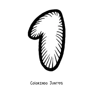Desenho para colorir do número 1 grande para crianças da pré-escola