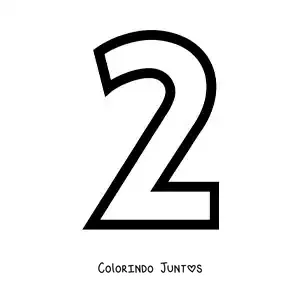 Desenho para colorir do número 2 grande