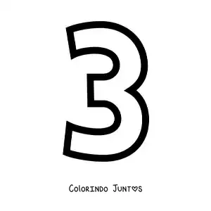 Desenho para colorir do número 3 grande