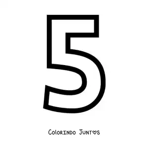 Desenho para colorir do número 5 grande