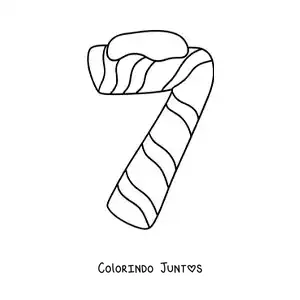 Desenho para colorir do número 7 decorado para crianças