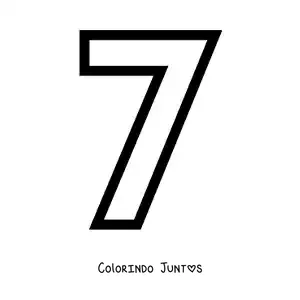 Desenho para colorir do número 7 grande