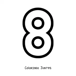 Desenho para colorir do número 8 grande