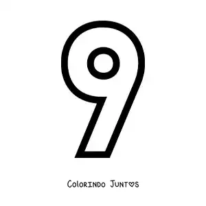 Desenho para colorir do número 9 grande