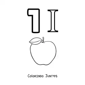 Desenho para colorir de ficha do 1 em algarismos romanos com desenhos animados
