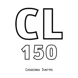 Desenho para colorir de ficha do 150 em algarismos romanos com desenhos animados