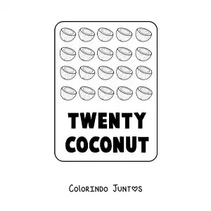 Desenho para colorir do numero 20 em ingles com frutas