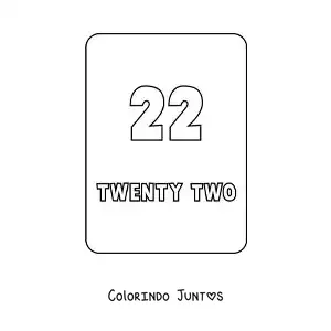 Desenho para colorir do numero 22 em ingles
