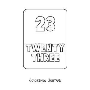Desenho para colorir do numero 23 em ingles