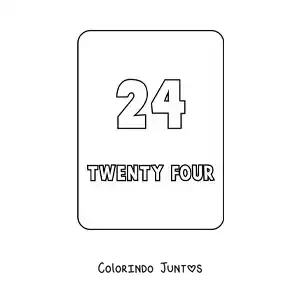 Desenho para colorir do numero 24 em ingles