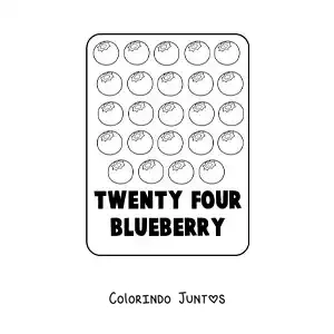 Desenho para colorir do numero 24 em ingles com frutas