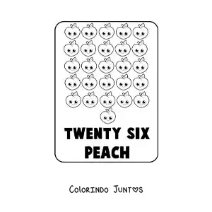 Desenho para colorir do numero 26 em ingles com frutas