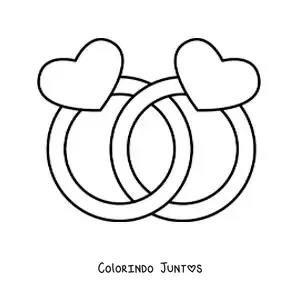 Desenho para colorir de aliancas de casamento entrelacadas