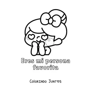 Desenho para colorir de menino apaixonado e a frase você é minha pessoa favorita