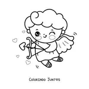 Desenho para colorir de cupido atirando