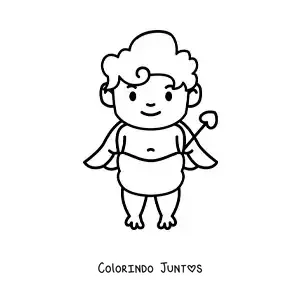 Desenho para colorir de cupido bebê