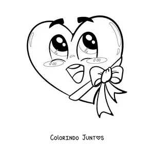 Desenho para colorir de coração bonito animado grande
