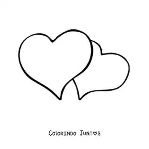 Desenho para colorir de dois corações grandes e bonitos