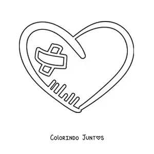 Desenho para colorir de coração ferido