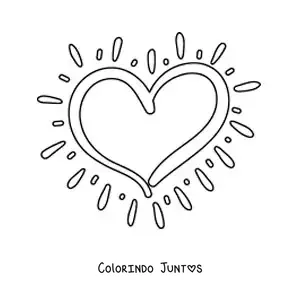 Desenho para colorir de coração batendo