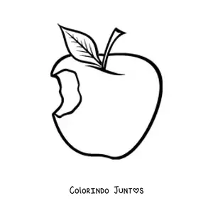 Desenho para colorir de uma maçã mordida