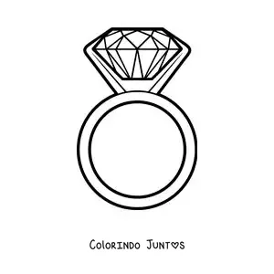 Desenho para colorir de anel de diamante grande