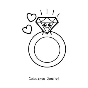 Desenho para colorir de anel de diamante animado