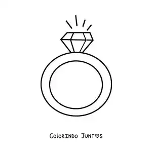 Desenho para colorir de anel de diamante simples
