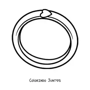 Desenho para colorir de anel com uma pedra em forma de coração