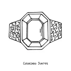 Desenho para colorir de anel com uma pedra preciosa
