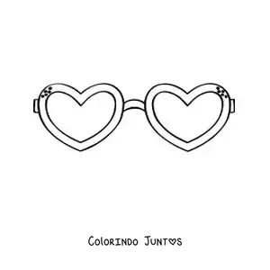 Desenho para colorir de óculos de coração