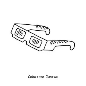 Desenho para colorir de óculos 3D
