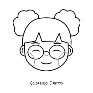 Desenho para colorir de menina animada de óculos