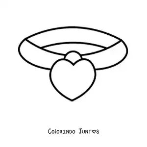 Desenho para colorir de colar de coração