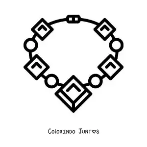 Desenho para colorir de colar com pedras preciosas