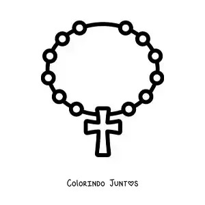 Desenho para colorir de um rosário