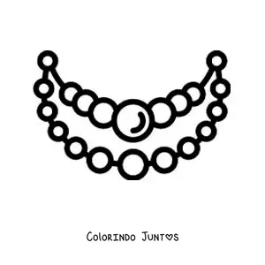 Desenho para colorir de colar de pérolas fácil