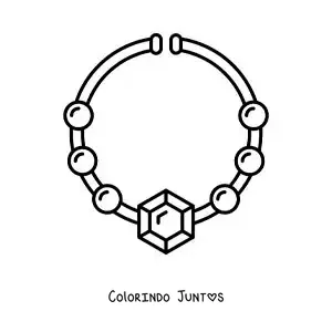 Desenho para colorir de colar com um diamante