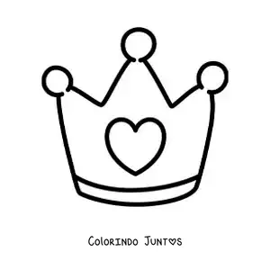 Desenho para colorir de coroinha bonita com um coração