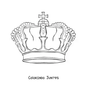 Desenho para colorir de coroa realista