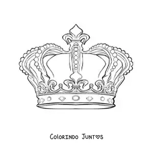 Desenho para colorir de coroa realista de um rei