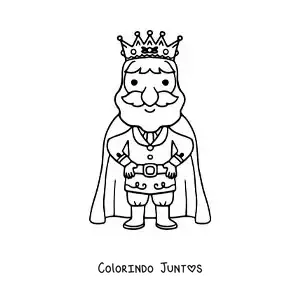 Desenho para colorir de rei animado com sua coroa
