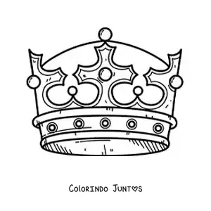 Desenho para colorir de coroa grande de um rei